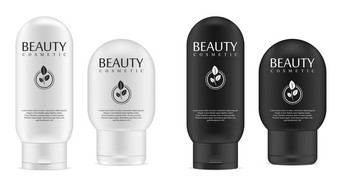 黑色的和白色化妆品瓶集为洗发水过来这里液体肥皂头发面具石油向量插图模型黑色的和白色化妆品瓶集洗发水过来这里