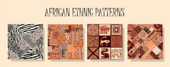 非洲少数民族模式集模式的相同风格传统的非洲点缀无缝的设计ecostyle非洲少数民族模式集模式的相同风格传统的非洲点缀无缝的设计ecostyle
