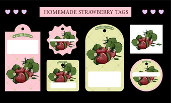 标签为小时可爱的标签为罐子与自制的保存自制的小时农场产品生态食物草莓标签为小时可爱的标签为罐子与自制的保存自制的小时农场产品生态食物草莓