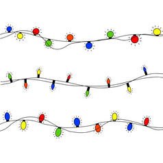 手画圣诞节灯孤立的白色背景花环装饰为xma假期卡片横幅海报网络设计