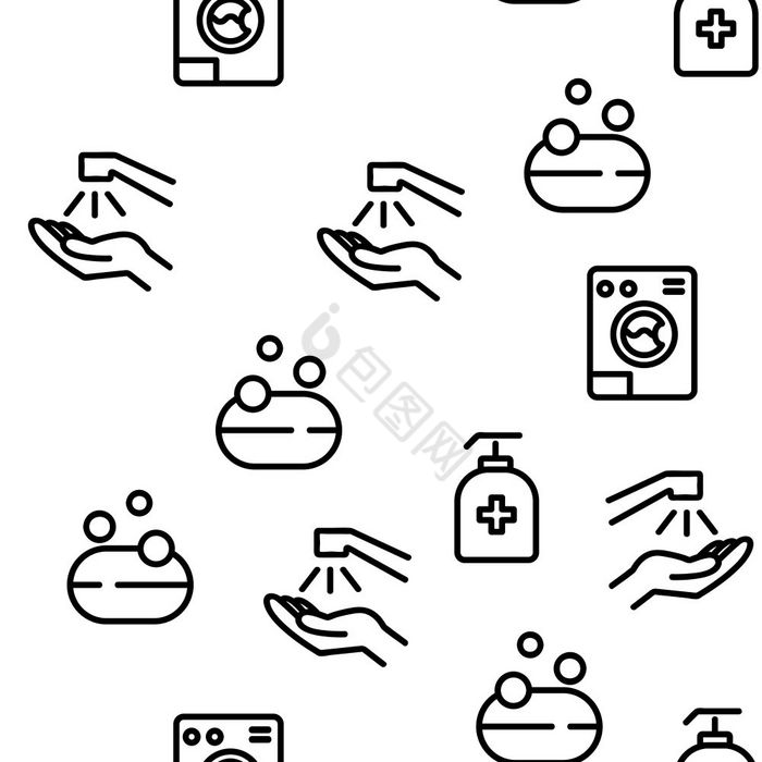 环境卫生向量无缝的模式薄行插图环境卫生向图片