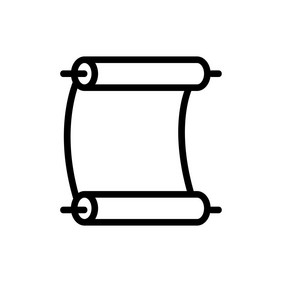 羊皮纸纸滚动图标向量薄行标志孤立的轮廓象征插图羊皮纸纸滚动图标向量孤立的轮廓象征插图