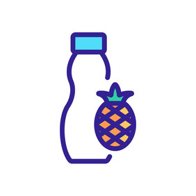 一块菠萝图标向量一块菠萝标志颜色象征插图