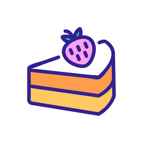 草莓蛋糕图标向量草莓蛋糕标志颜色象征插图
