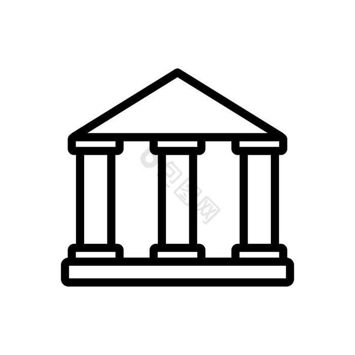成柱状的寺庙图标向量成柱状的寺庙标志孤立图片