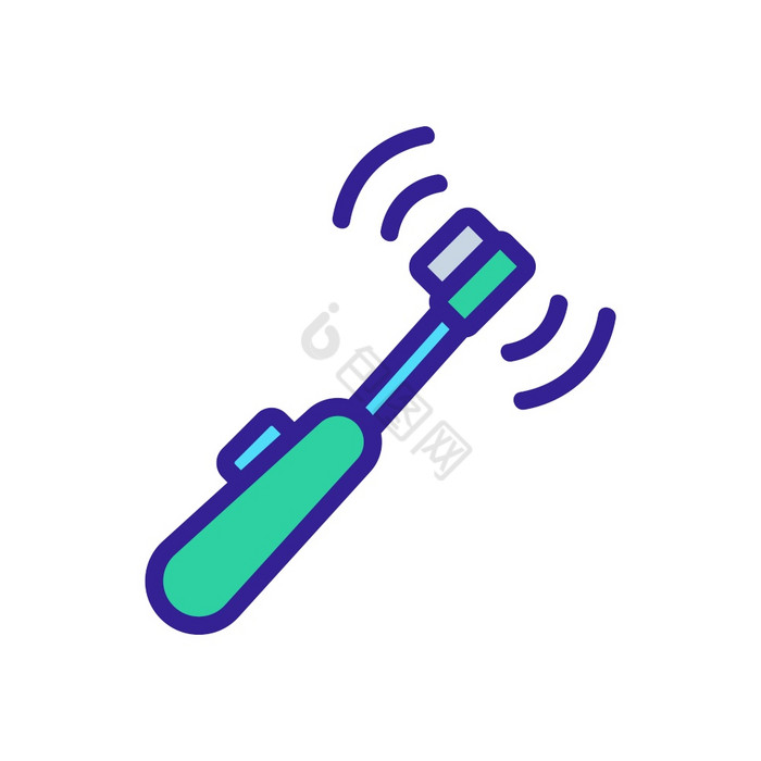 超声波牙刷图标向量超声波牙刷标志颜色象征