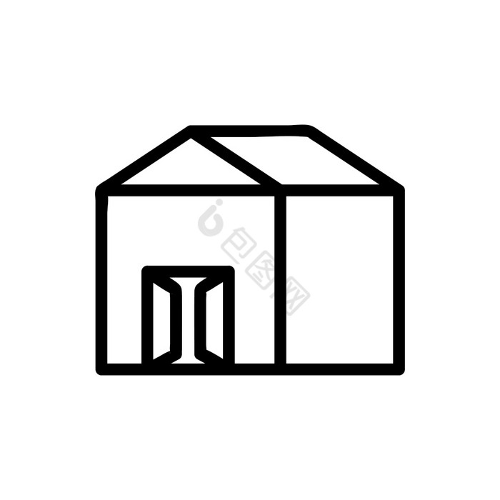 车库与开放门图标向量车库与开放门标志孤立