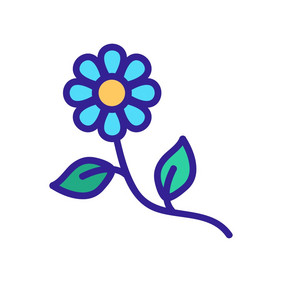 洋甘菊花图标向量洋甘菊花标志颜色象征插图