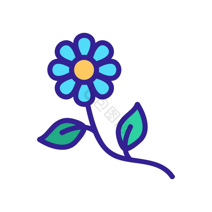 洋甘菊花图标向量洋甘菊花标志颜色象征插图图片
