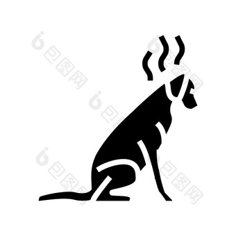 受到惩罚狗行图标向量受到惩罚狗标志孤立的轮廓象征黑色的插图受到惩罚狗行图标向量插图图片