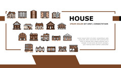 房子结构着陆头向量townhome房子和移动首页别墅和宫建筑公寓和住宅插图房子结构着陆头向量