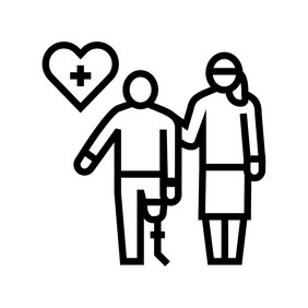 个人哪家庭护理服务行图标向量个人哪家庭护理服务标志孤立的轮廓象征的插图个人哪家庭护理服务行图标向量插图