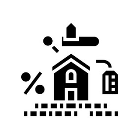 真正的房地产税字形图标向量真正的房地产税标志孤立的轮廓象征的插图真正的房地产税字形图标向量插图