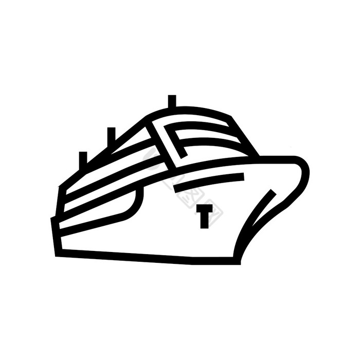 巡航船衬管海洋运输行图标向量巡航船衬管海图片