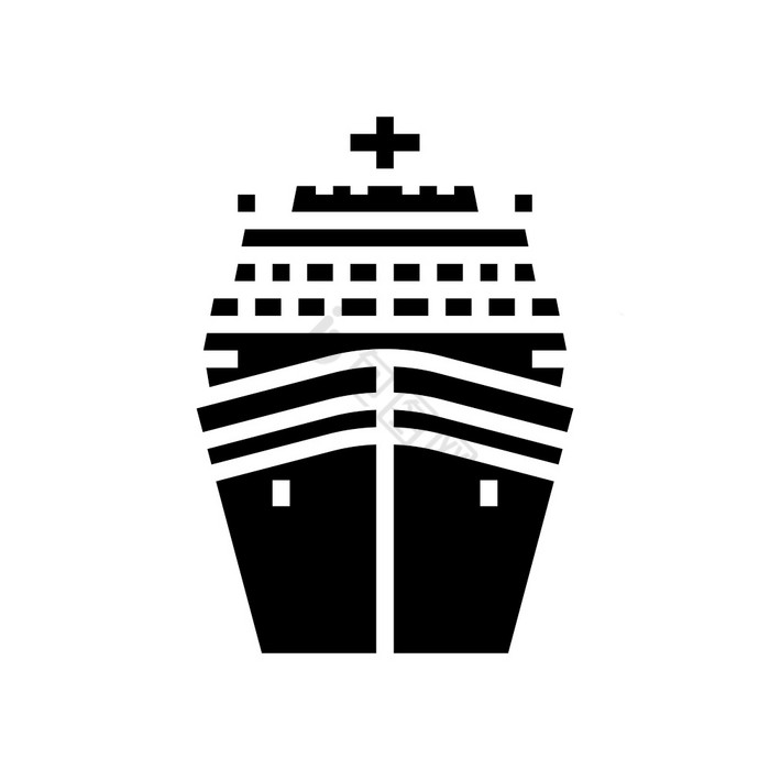 巡航船衬管海洋运输字形图标向量巡航船衬管图片