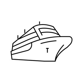 巡航船衬管海洋运输行图标向量巡航船衬管海
