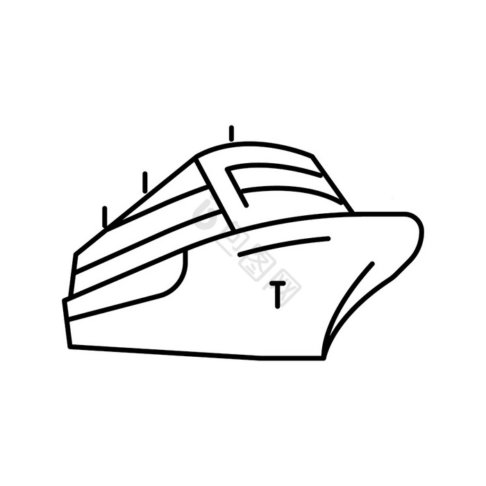 巡航船衬管海洋运输行图标向量巡航船衬管海图片