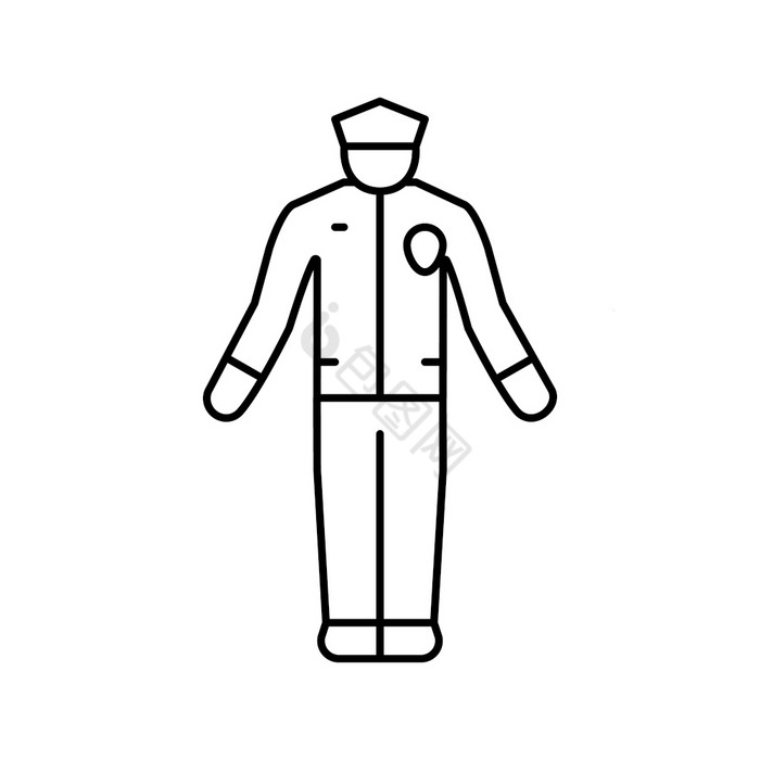 警察工人警察行图标向量警察工人警察标志孤