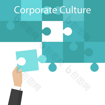 企业文化业务概念谜题团队合作和团结和伙伴关系