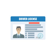 手持有司机许可证indification卡照片向量插图平风格孤立的白色背景