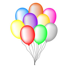 包彩色的气球孤立的白色背景为问候卡邀请向量插图为你的设计网络