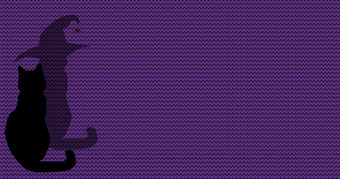 万圣节针织背景与黑色的sillhouettes猫和他的影子女巫他和空间为文本向量插图可以使用海报横幅模板邀请问候卡万圣节针织背景与黑色的sillhouettes猫