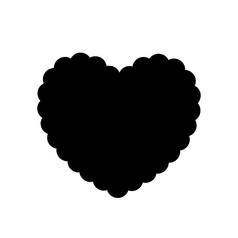 黑色的轮廓波浪心孤立的白色背景单色向量插图象征标志图标剪辑艺术黑色的轮廓波浪心孤立的白色背景