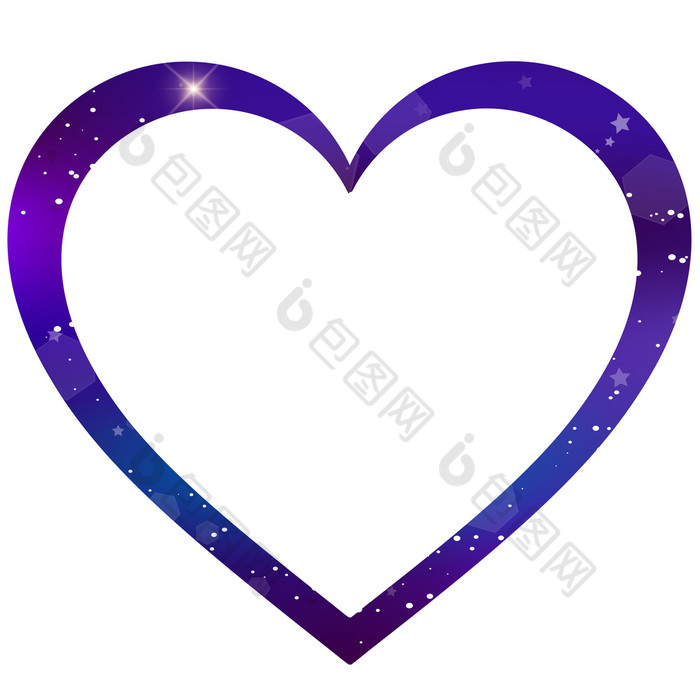 向量神奇的星系心形状的照片框架孤立的白色背景紫色的霓虹灯魔法图标晚上布满星星的天空爱象征为情人节问候卡婚礼明信片神奇的边境剪辑艺术向量星系心形状的照片框架白色背景