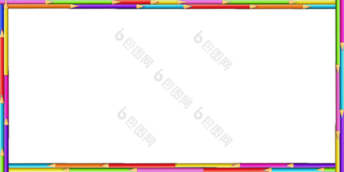 向量有创意的矩形边境框架使彩色的木铅笔白色背景回来学校框架接壤模板概念横幅海报与空复制空间为文本向量有创意的矩形边境框架使色彩斑斓的木铅笔
