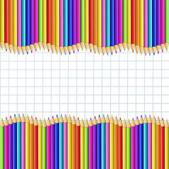 向量广场波浪边境框架使多色木铅笔行白色检查笔记本表背景回来学校框架接壤模板概念与复制空间为文本向量广场波浪边境使多色木铅笔
