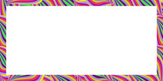 明亮的色彩斑斓的矩形框架夏天模式与摘要波叶子和复制空间白色背景充满活力的花瓣边境点缀向量矩形横幅海报招牌模板明亮的色彩斑斓的矩形边境夏天模式与摘要波叶子