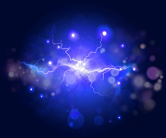 等离子体闪电分形摘要能源背景色彩斑斓的摘要迷幻闪电与深蓝色的天空和影响靛蓝发光的星云与高能源等离子体闪光场空间
