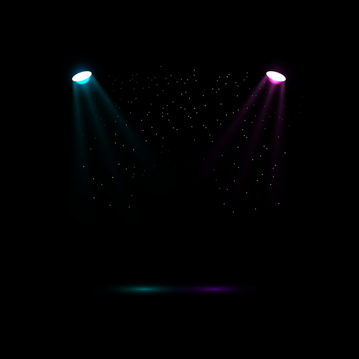 彩色的聚光灯灯为阶段照明讲台上照明图片