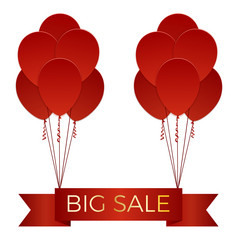 大出售海报呵呵红色的气球和礼物盒子向量插图与孤立的设计元素