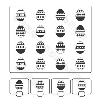 计数游戏为学前教育孩子们为的发展数学能力如何多复活节鸡蛋与的地方写答案简单的平孤立的向量插图计数游戏为学前教育孩子们为的发展数学能力如何多复活节鸡蛋与的地方写答案简单的平孤立的向量插图