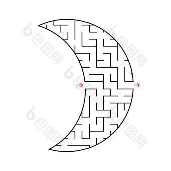 摘要迷宫简单的平向量插图孤立的白色背景摘要迷宫简单的平向量插图孤立的白色背景