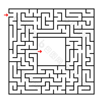 摘要广场迷宫发展游戏为孩子们简单的平向量插图孤立的白色背景与的地方为你的图像摘要广场迷宫发展游戏为孩子们简单的平向量插图孤立的白色背景与的地方为你的图像