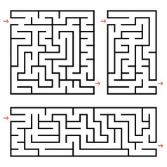 集广场和矩形迷宫与入口和退出简单的平向量插图孤立的白色背景集广场和矩形迷宫与入口和退出简单的平向量插图孤立的白色背景