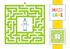 迷宫游戏为孩子们有趣的迷宫教育发展中工作表活动页面谜题为孩子们可爱的卡通风格谜题为学前教育逻辑难题颜色向量插图
