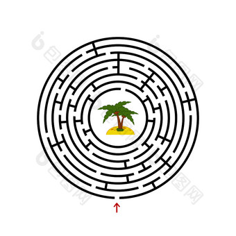 黑色的轮迷宫与入口和退出有趣的和有用的游戏为孩子们简单的平向量插图孤立的白色背景黑色的轮迷宫与入口和退出有趣的和有用的游戏为孩子们简单的平向量插图孤立的白色背景图片
