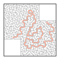 摘要广场迷宫游戏为孩子们谜题为孩子们一个入口一个退出迷宫难题平向量插图孤立的白色背景与回答摘要广场迷宫游戏为孩子们谜题为孩子们一个入口一个退出迷宫难题平向量插图孤立的白色背景与回答