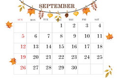 日历页面为的月9月特写镜头前视图人日历页面为的月9月特写镜头