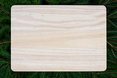 概念森林广告模型明亮的木板材背景云杉分支机构