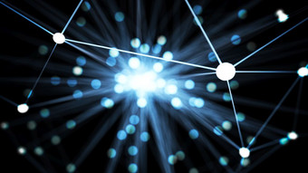 摘要蓝色的<strong>未来</strong>主义的技术网络节点电缆数据行传输链接和沟通结构概念神经元和电子<strong>主题</strong>元素插图