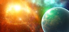 幻想银河行星系统宇宙空间未来科学和自然概念星系和外星人主题温室效果元素这图像有家具的已开启插图呈现