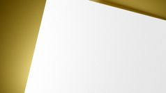 白色广场形状纸模型黄色的黄金背景品牌演讲模板打印插图呈现