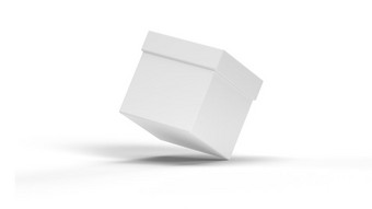 白色盒子模型白色背景与影子包装和容器概念插图呈现