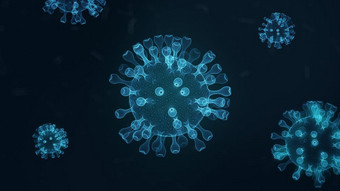 关闭流感病毒血船蓝色的摘要新冠病毒线框冠状病毒背景科学和医疗概念微核电晕病毒细胞人类身体插图呈现