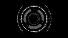 胡德圆用户接口黑色的背景目标搜索和扫描全息元素主题数字和科幻圆形全息图技术插图呈现