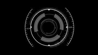 胡德圆用户接口黑色的背景目标搜索和扫描全息元素主题数字和科幻圆形全息图技术插图呈现